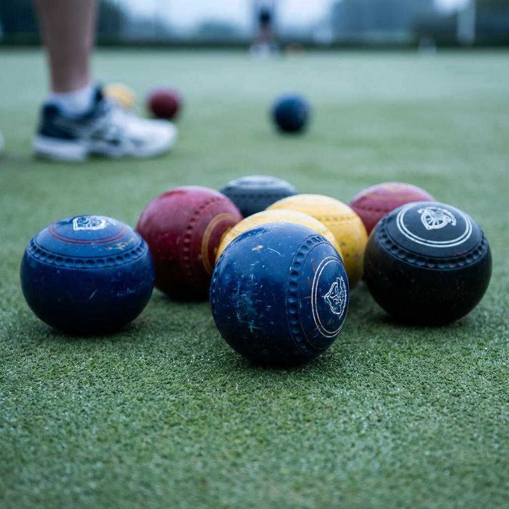 Lawn bowls on green